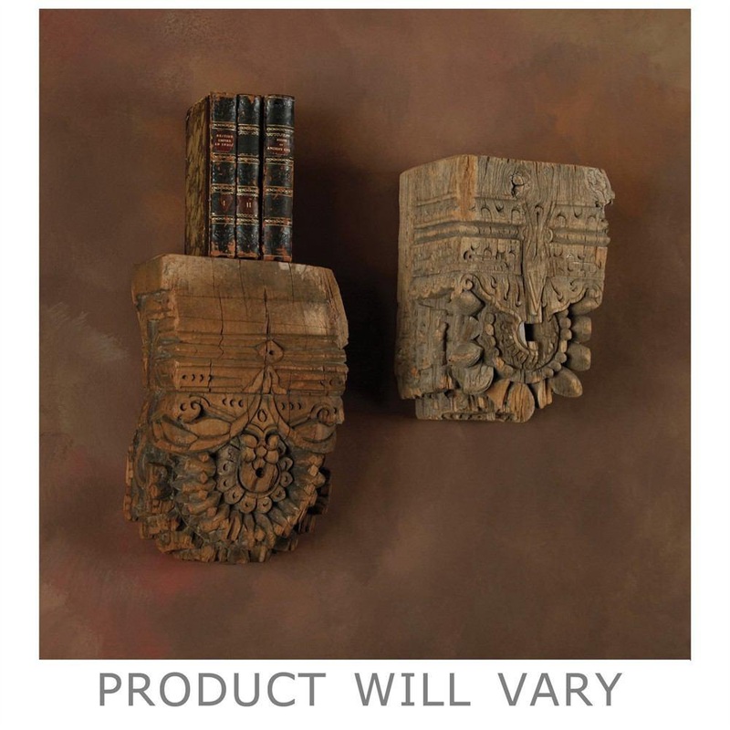 Bombay Corbel Wall Sconce - Reclaimed Wood - Natural By HomArt