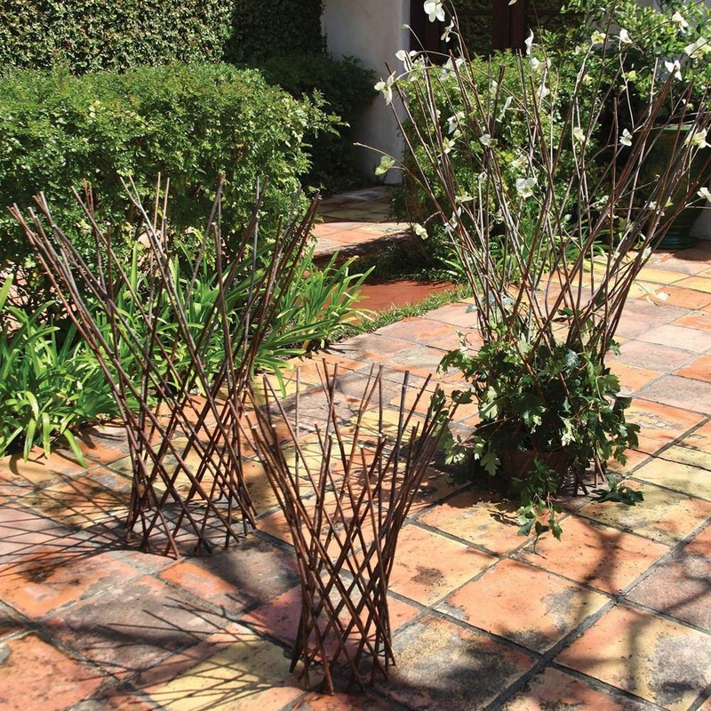 Flared Twig Trellis - Natural - Set Of 3 By HomArt