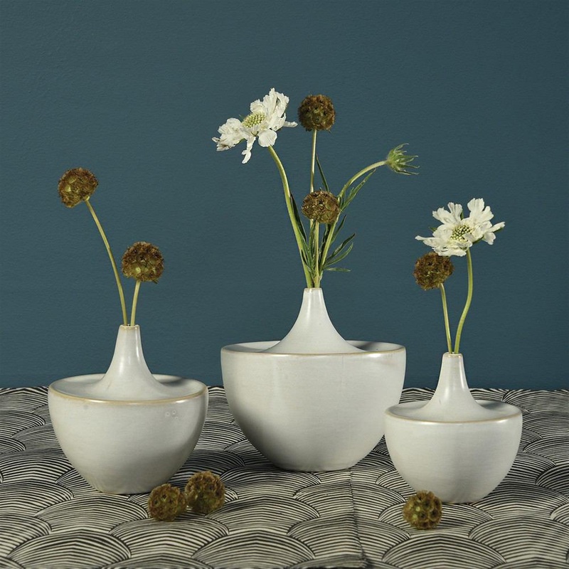 Lief Ceramic Vase - White - Set Of 3 By HomArt