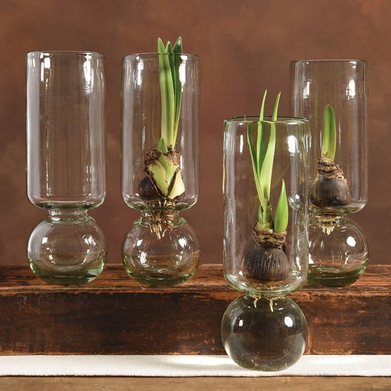 Recycled Glass Tall Bulb Vase - Set Of 2 By HomArt