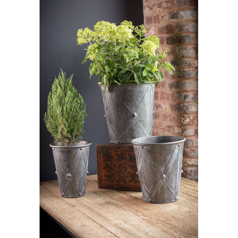 Vagabond Vintage Zinc Drum Planters - Set of 3