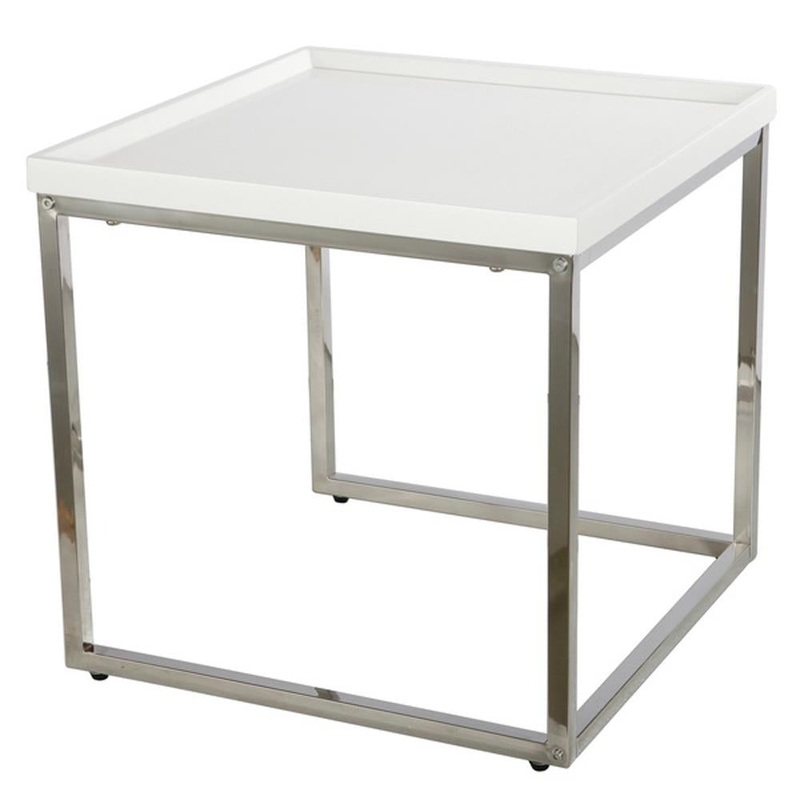 A&B Home Nesting Table Chrome/Mdf