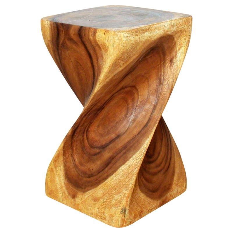 Haussmann Big Twist Stool 12" Sq - Oak