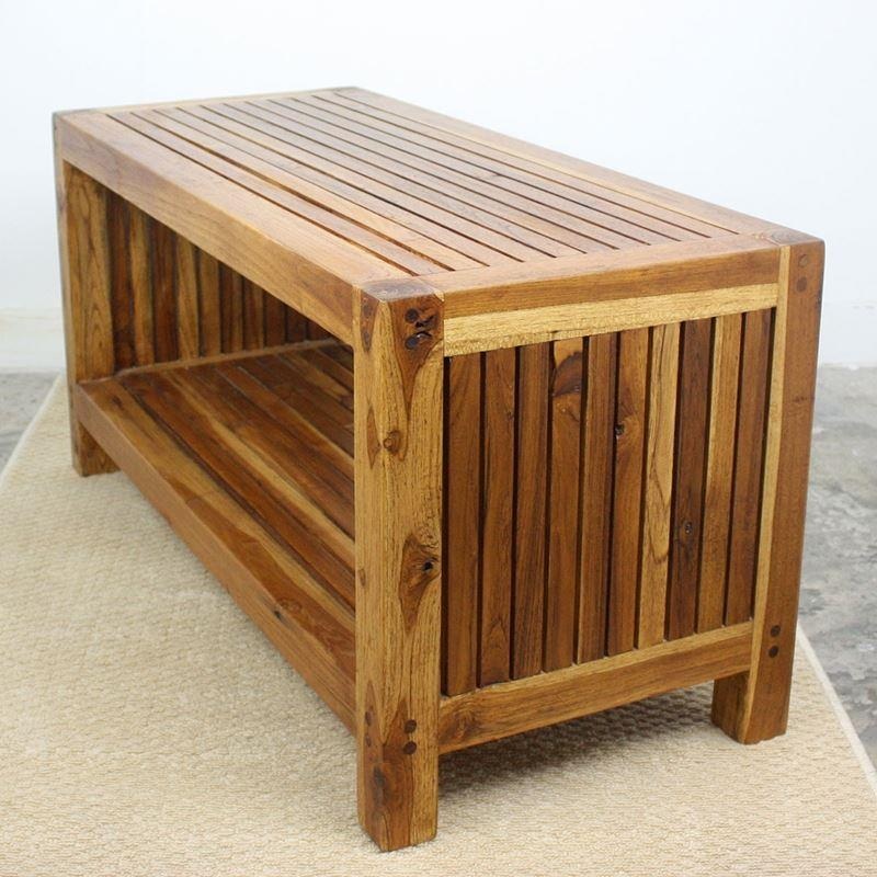 Haussmann Teak Slat Coffee Table W/ Shelf 36" L