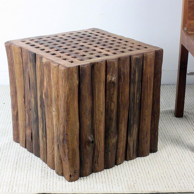Haussmann Teak Timber Block Lattice 18" H - Teak Oil