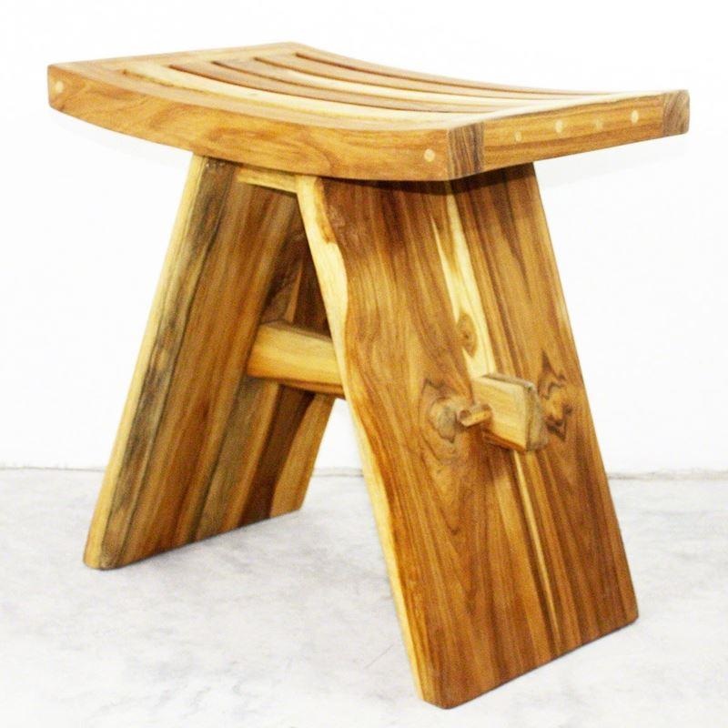 Haussmann Thai Teak Shower Stool 18" H - Teak Oil
