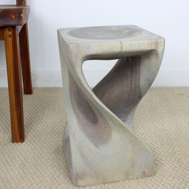 Haussmann Twist Stool 10" Sq - Agate Grey
