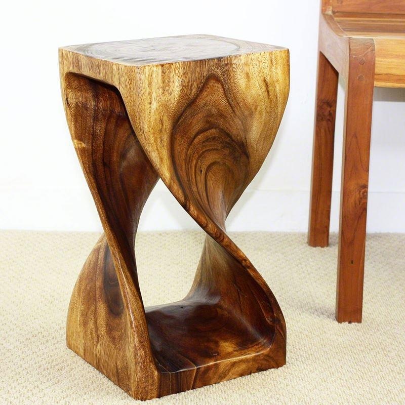 Haussmann Twist Stool 10" Sq - Walnut