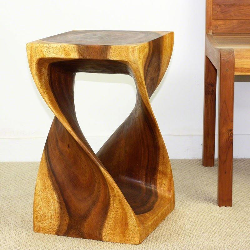 Haussmann Twist Stool 12" Sq - Oak