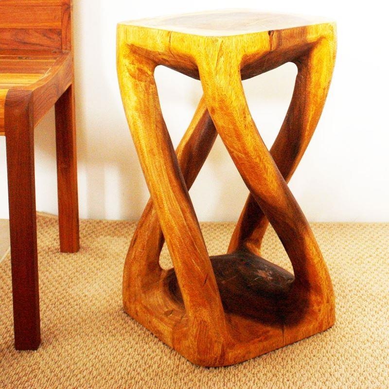 Haussmann Vine Twist Stool 12" Sq - Oak