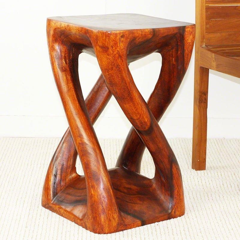 Haussmann Vine Twist Stool 14" Sq - Cherry Intensive