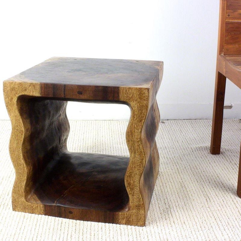 Haussmann Wavey Pierced Cube 18" Walnut