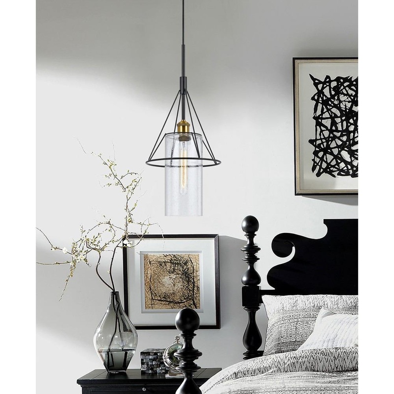 Cal Lighting FX-3653-1 60W Rexburg Metal Glass Mini Pendant