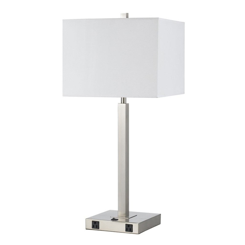 Cal Lighting LA-8028NS-1-BS 60W Metal N/S Lamp With 2 Outlets