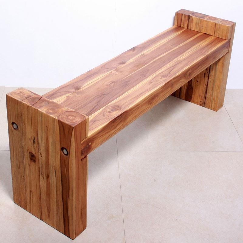 Haussmann Teak Block Bench 48" - Oak