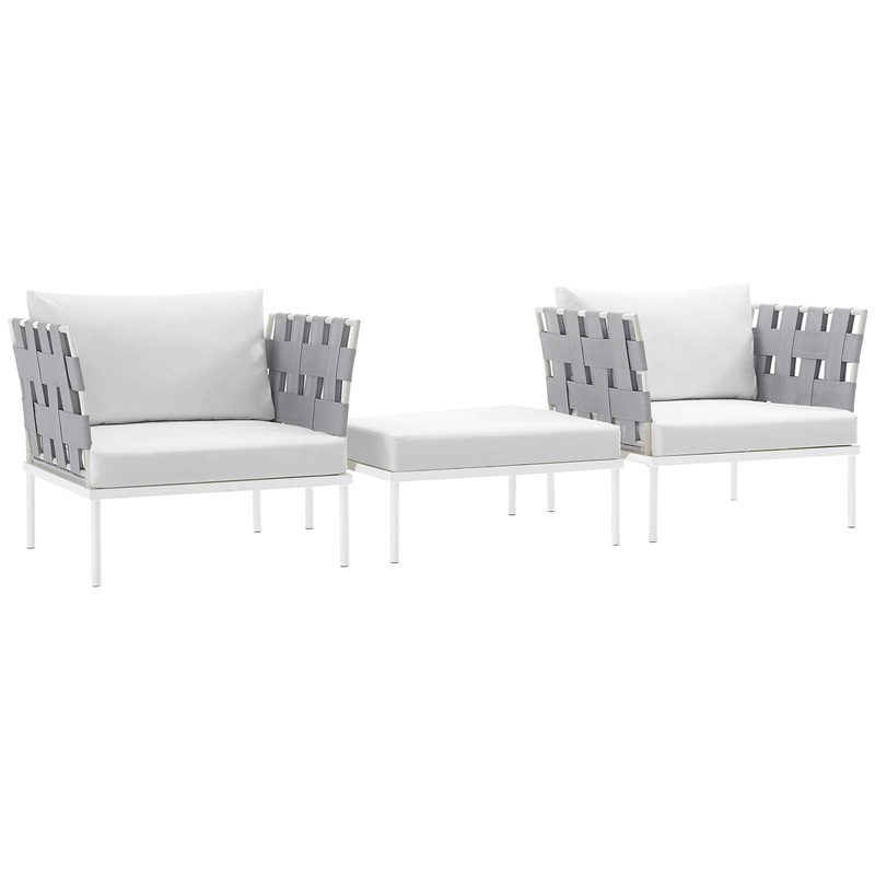 Modway Harmony 3 Piece Outdoor Patio Aluminum Set - EEI-2618