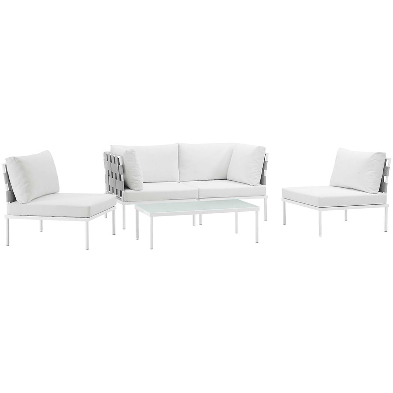 Modway Harmony 5 Piece Outdoor Patio Aluminum Sectional Sofa Set - EEI-2622 - EEI-2622