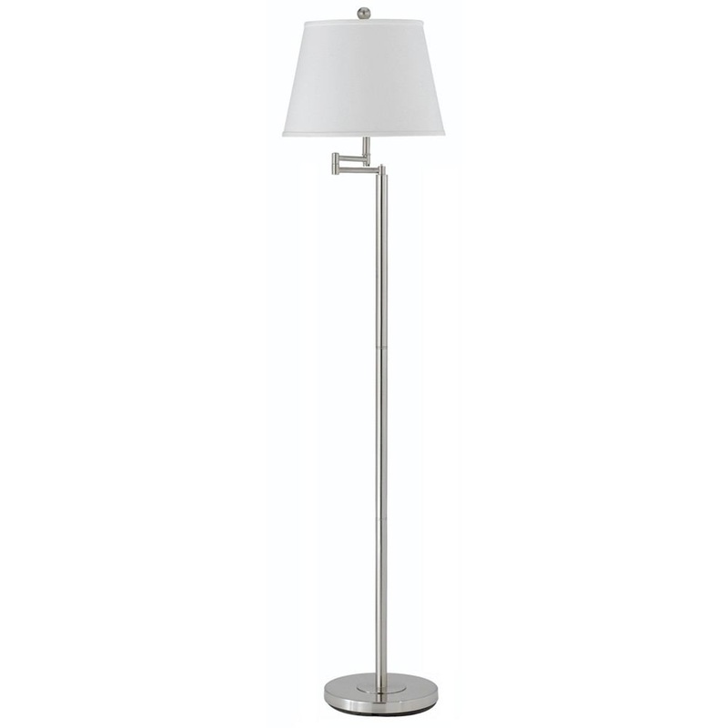 Cal Lighting BO-2077SWFL-BS 150W 3Way Andros Metal Swing Arm Floor Lamp