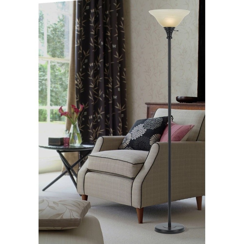 Cal Lighting BO-213-DB 150W 3Way Torchiere With Glass Shade
