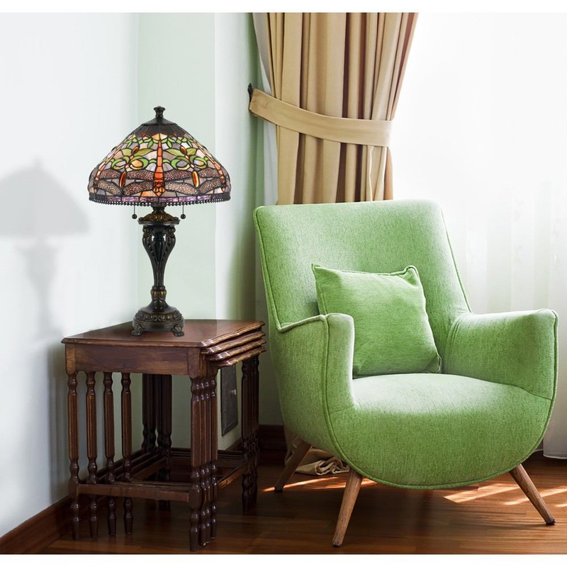 Cal Lighting BO-2355TB 60W X 2 Tiffany Table Lamp
