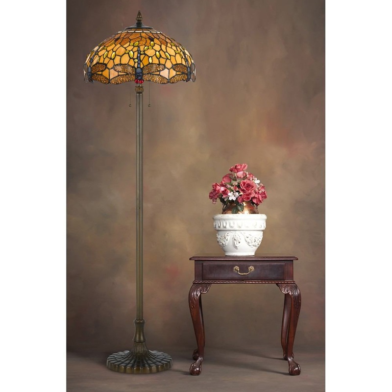 Cal Lighting BO-2372FL 60Wx2 Tiffany Floor Lamp