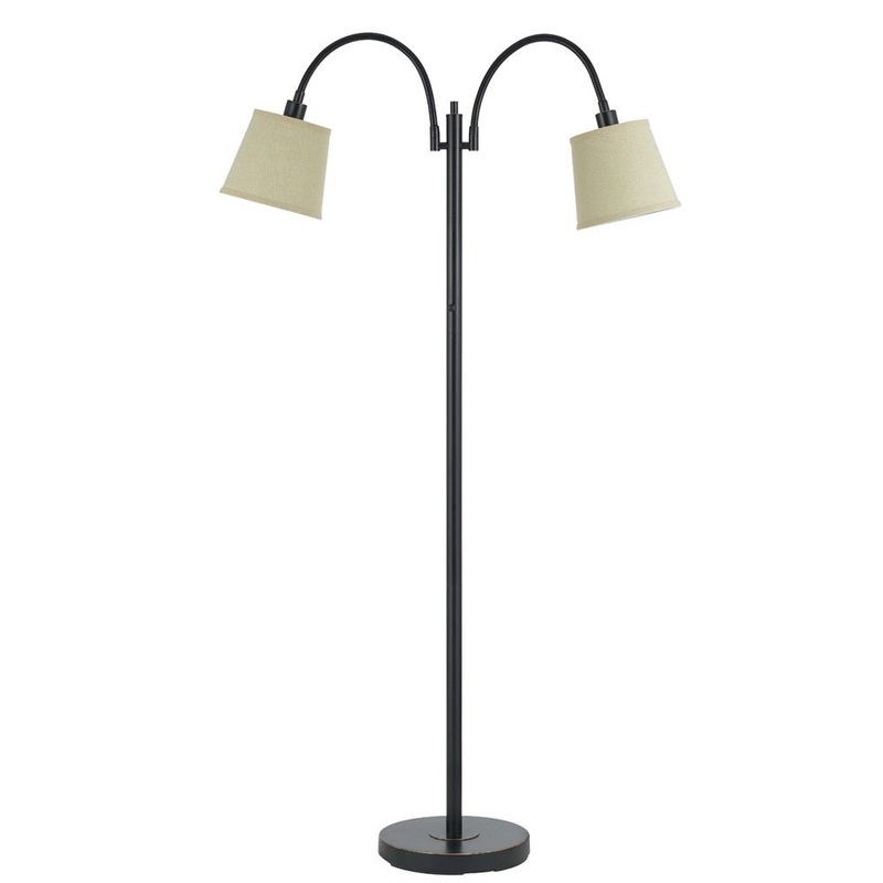 Cal Lighting BO-2444FL-DB 40W X 2 Gail Metal Lamp With Goose Neck