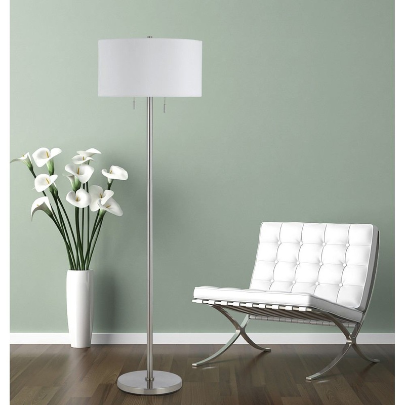 Cal Lighting BO-2450FL-BS 60W X 2 Calais Metal Floor Lamp