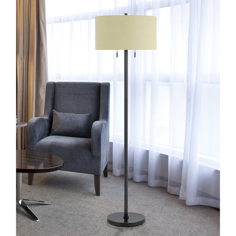 Cal Lighting BO-2450FL-DB 60W X 2 Calais Metal Floor Lamp