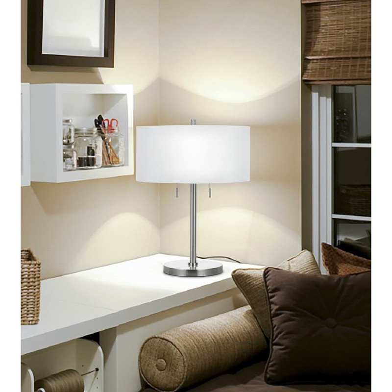 Cal Lighting BO-2450TB-BS 60W X 2 Calais Metal Table Lamp