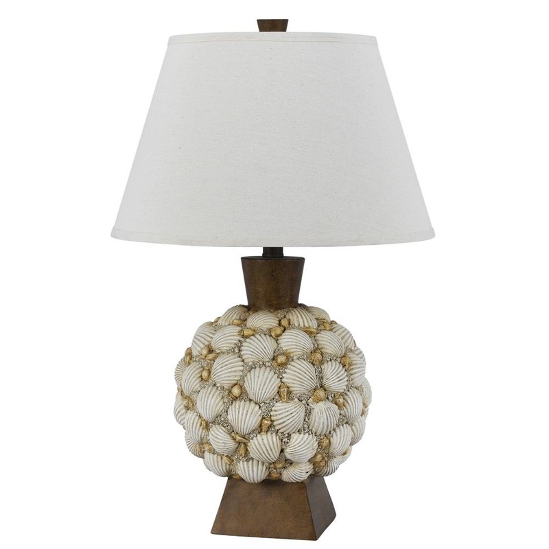 Cal Lighting BO-2614TB 150W Seashell Resin Table Lamp