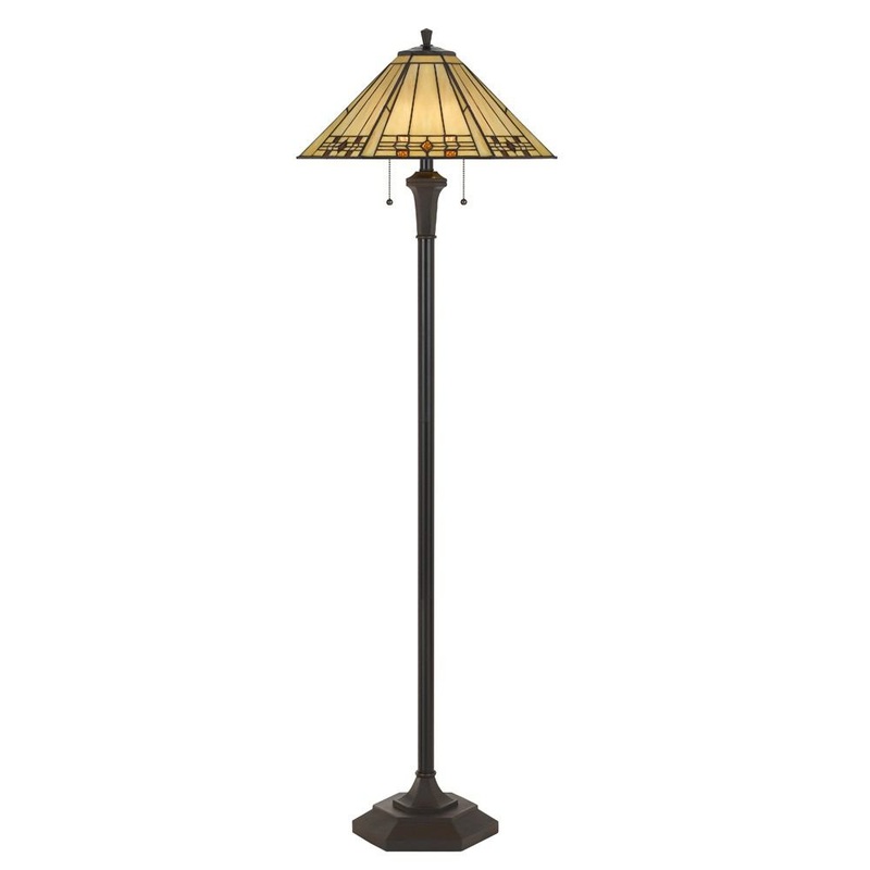 Cal Lighting BO-2676FL 100W X 2 Tiffany Floor Lamp