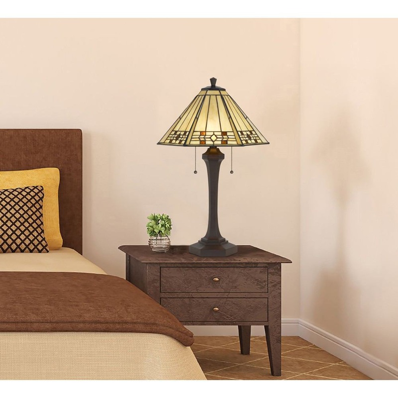 Cal Lighting BO-2676TB 60W X 2 Tiffany Table Lamp
