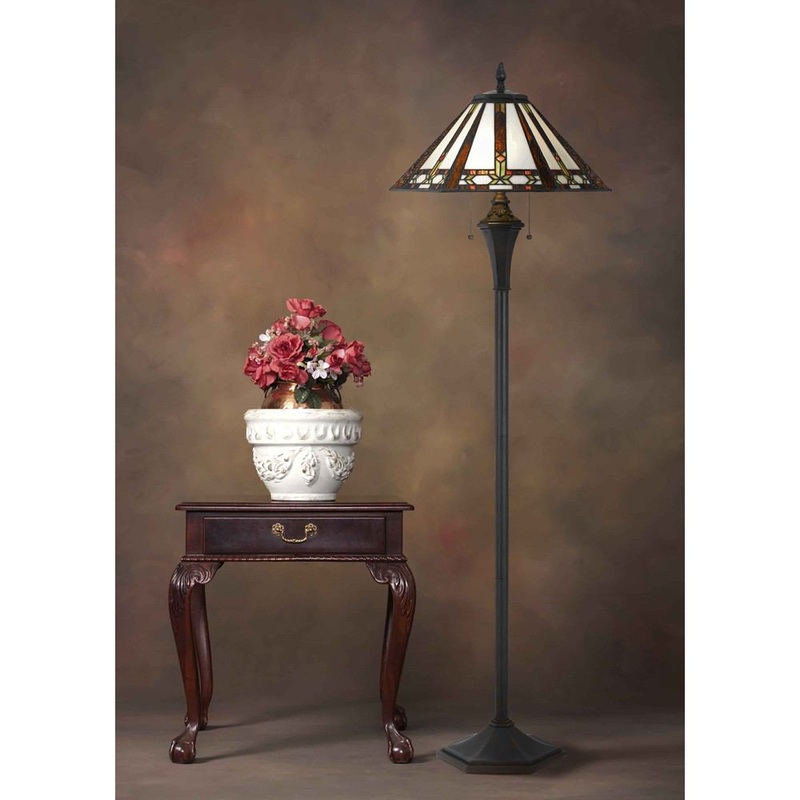 Cal Lighting BO-2717FL 60W X 2 Tiffany Floor Lamp