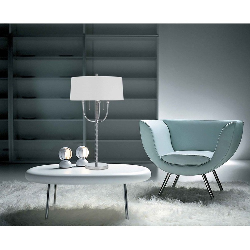 Cal Lighting BO-2742TB Lesina Metal Floor Lamp With Linen Shade