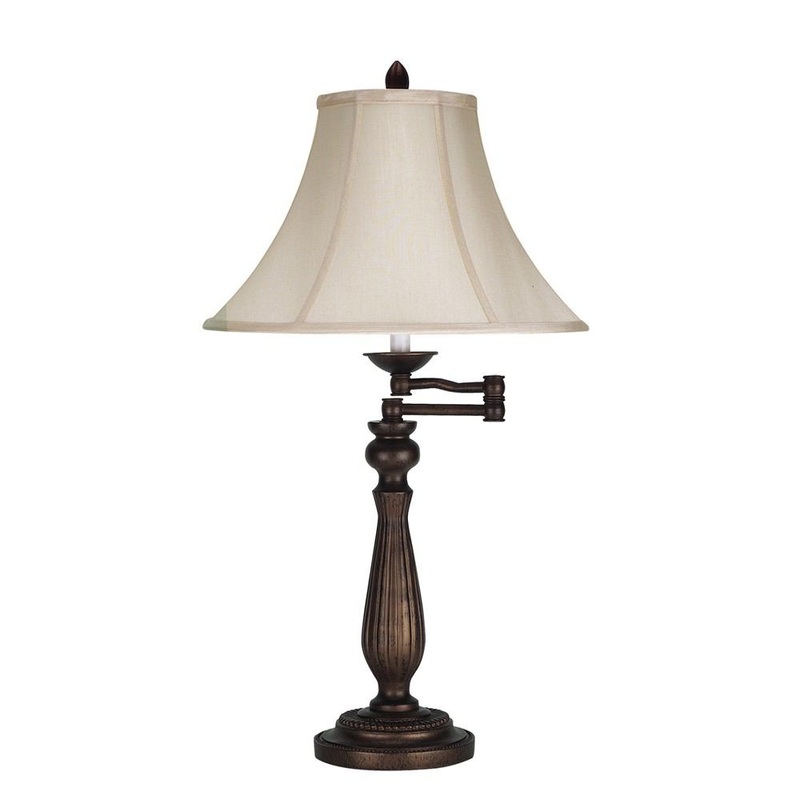Cal Lighting BO-581TB 150W 3 Way Swing Arm Table Lamp