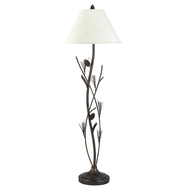 Cal Lighting BO-961FL 150W 3Way Pine Twig Iron Floor Lamp