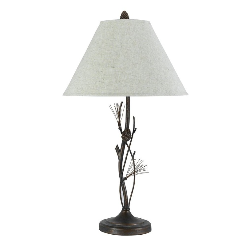 Cal Lighting BO-961TB 150W 3Way Pine Twig Iron Table Lamp