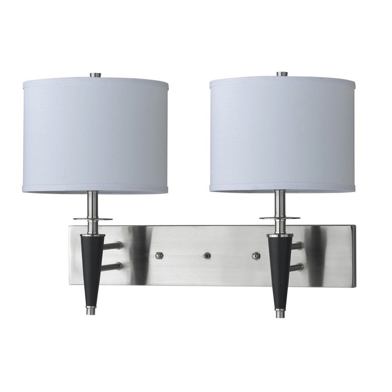 Cal Lighting LA-8002W2L-1BS 60Wx2 Wl Lamp With 3W