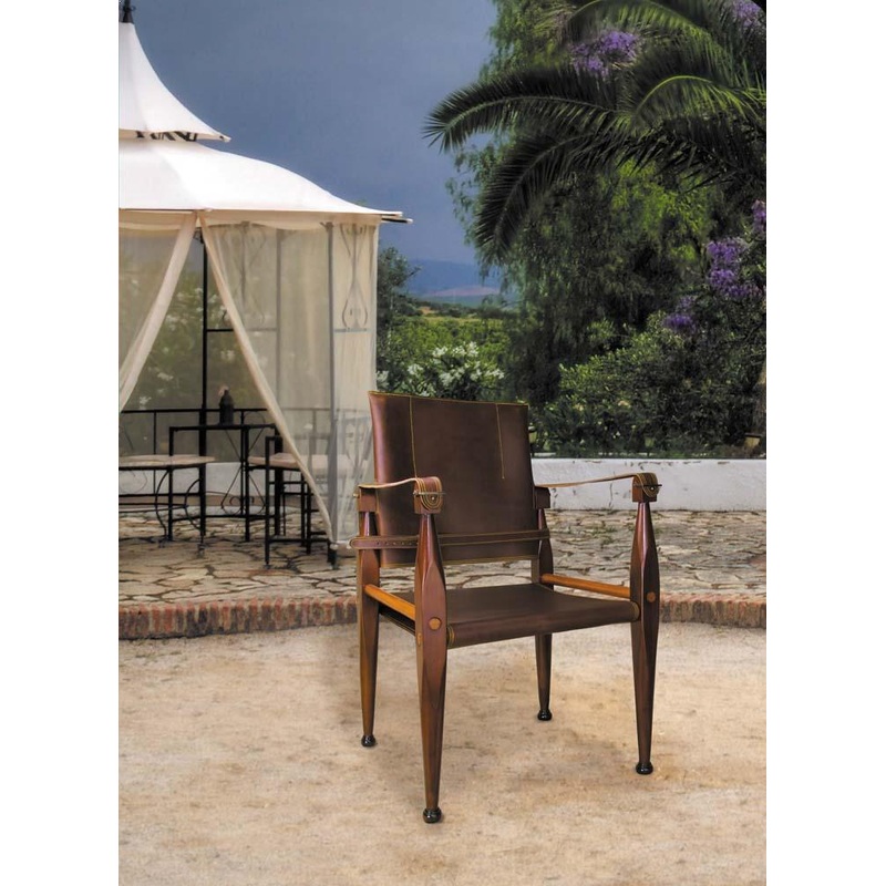 Bridle Leather Campaign Chair by Authentic Models