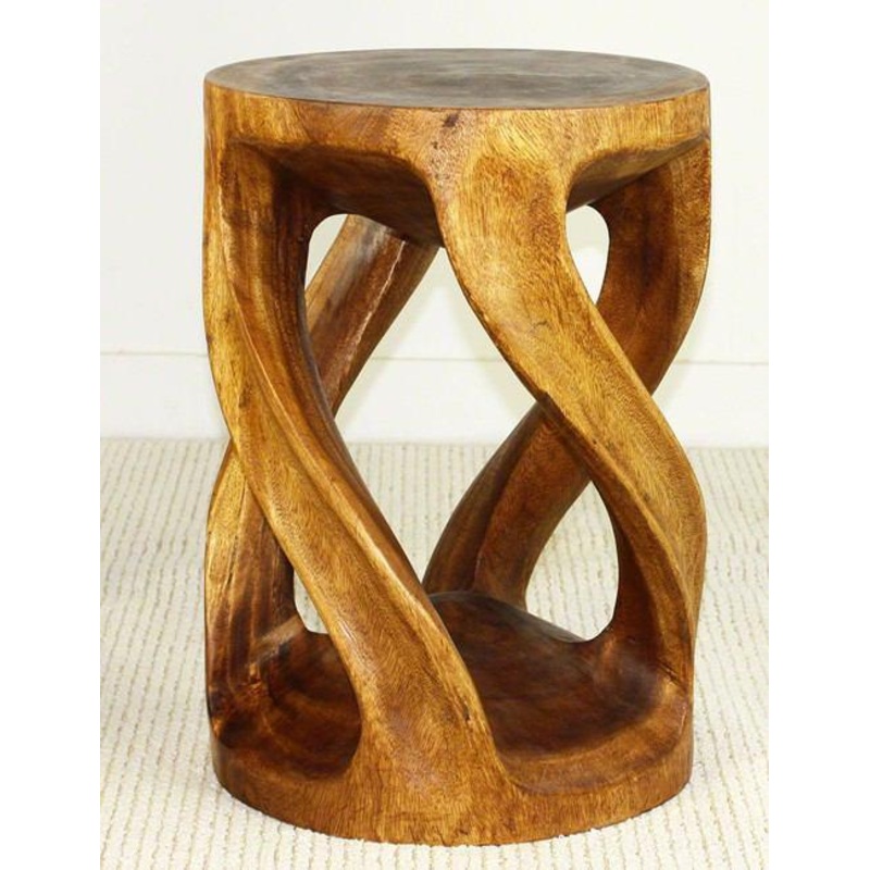 Strata Furniture Round Wild Circular Twist End Table