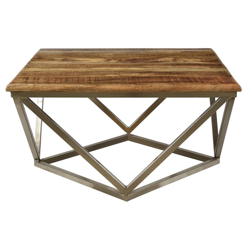 Crestview Collection Bengal Manor Mango Wood and Iron Square Coffee Table