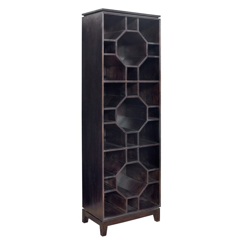 Crestview Collection Bengal Manor Mango Wood Octagon 3 Tier Bookshelf