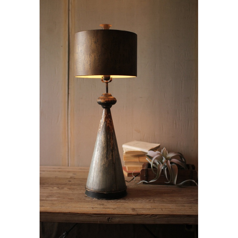 Kalalou Table Lamp With Metal Bases And Shade