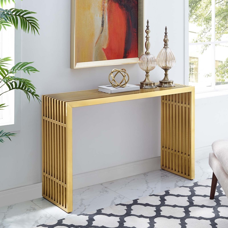 Modway Gridiron Stainless Steel Console Table - EEI-3036