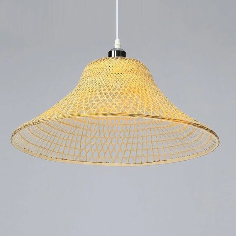 Bamboo Wicker Rattan Cap Lampshade Pendant Light by Artisan Living
