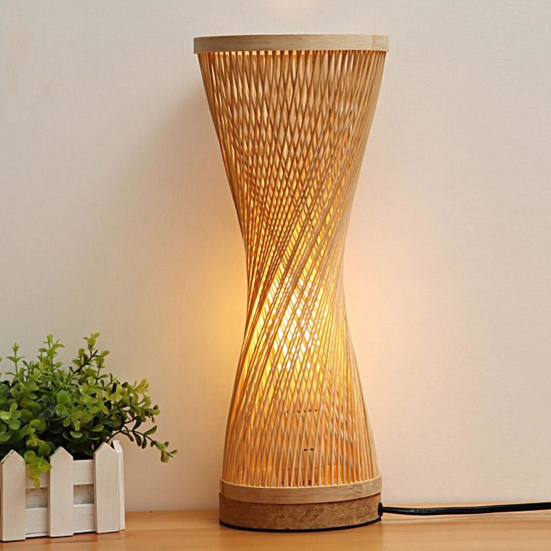 Bamboo Wicker Rattan Spire Vase Table Lamp by Artisan Living