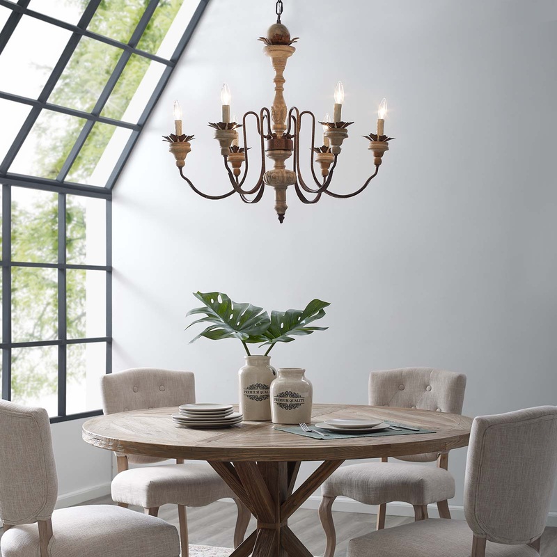 Bountiful Vintage French Pendant Ceiling Light Candelabra Chandelier By Modway - EEI-2888
