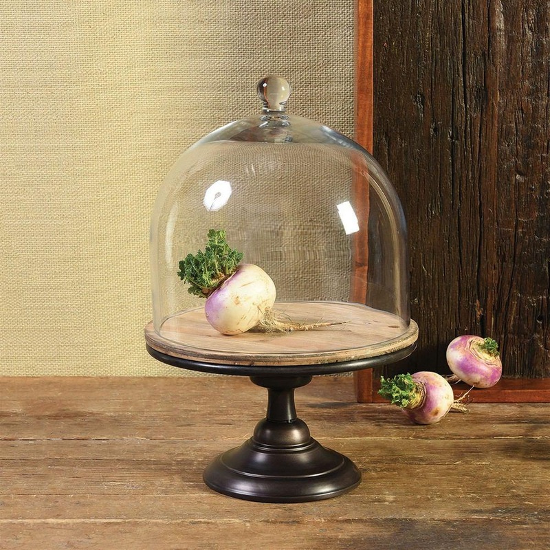 Glenn Wood and Metal Pedestal By HomArt
