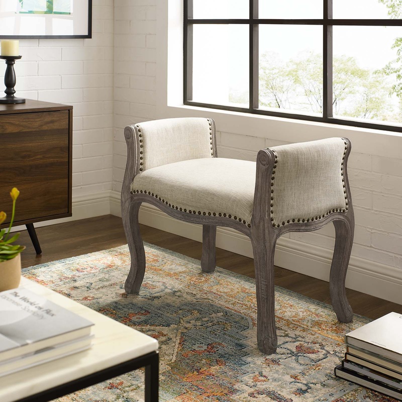 Modway Avail Vintage French Upholstered Fabric Bench - EEI-3370