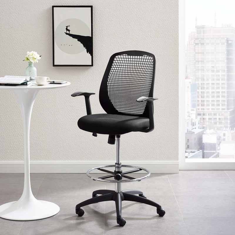 Modway Intrepid Mesh Drafting Chair Black - EEI-3194